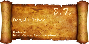 Domján Tibor névjegykártya